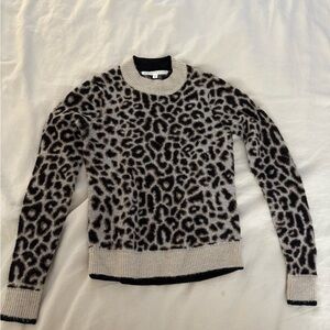 Veronica Beard Black and Brown Crew Neck Sweater